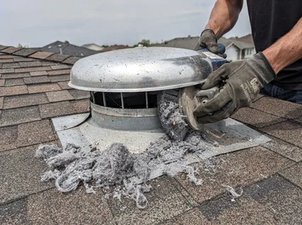 Cleaning Dryer Vent On Roof in Huntersville