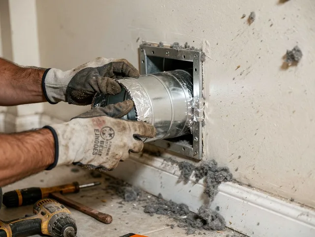 Professional dryer vent repair and installation by Huntersville Dryer Vent Cleaning in Huntersville